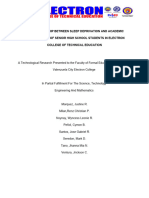 The Relationship Between Sleep Deprivation and Academic Performances of Senior High School Students in Electron College of Technical Education 13