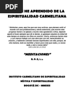 Lo Que He Aprendido de La Espiritualidad Carmelitana