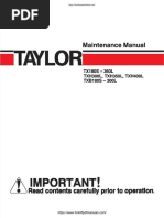 Taylor Tx180s, Tx360l, Txh300l, Txh350l, Txh400l, Txb180s, Txb300l Service & Maintenance