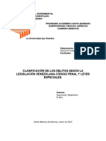 CLASIFICACIÓN DE LOS DELITOS SEGúN LA LEGISLACIÓN VENEZOLANA CÓDIGO PENAL Y LEYES ESPECIALES