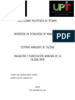 Evaluación 2 Sistemas Avanzados de Calidad