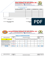 1st Quarter Exam Mapeh Tos