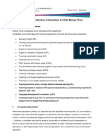 Delta Module Three Guidance On Selection of Special Ism