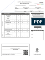 Sistema Educativo Nacional: Boleta de Evaluación