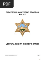 Ventura County Sheriff's Office - Electronic Monitoring Program Policy