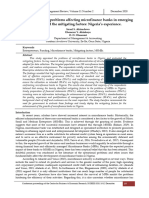 Appraisal of The Problems Affecting Microfinance Banks in Emerging Economies and The Mitigating Factors - Nigeria's Experience