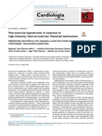 Cardiologia: Post-Exercise Hypotension in Response To High-Intensity Interval Exercise: Potential Mechanisms