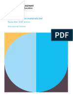 Additional Materials List International