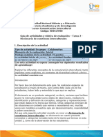 Guía de Actividades y Rúbrica de Evaluación - Unidad 1 - Tarea 2 - Diccionario de Cuestiones Interculturales