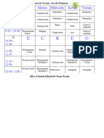 Horario - Modificado Tercero de Verano