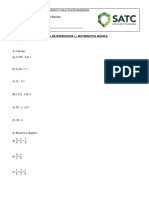 Lista de Exercícios I Matemática Básica Aula 03