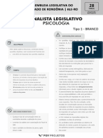 FGV 2018 Al Ro Analista Legislativo Psicologia Prova