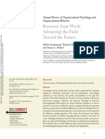 Sonnentag Et Al 2022 Recovery From Work Advancing The Field Toward The Future