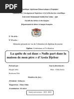 La Quête de Soi Dans Nulle Part Dans La Maison de Mon Père D'assia Djebar