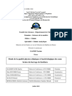 Etude de La Qualité Physico-Chimique Et Bactériologique Des Eaux Brutes Du Barrage de Keddara