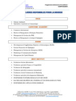 Liste Des Filieres Disponibles Pour La Bourse