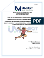 Taller N°1 Romario Montenegro 4-783-1507 Metodología Del Entrenamiento Del Balonmano