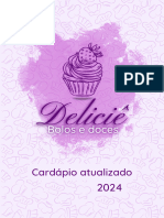 Cardápio 2024 - Deliciê Bolos e Doces ?