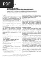 Mercurous Nitrate Test For Copper and Copper Alloys