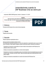 Cuando La Aplicacion SAP Business One Se Cierra de Forma Inesperada