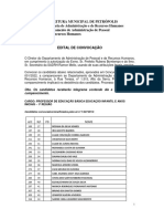 Segundo Edital Convocacao - Professor de Educacao Basica