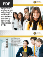 Selección, Elaboración, Adaptación y Utilización de Materiales, Medios y Recursos Didácticos en FPE