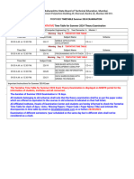 Time Table For Summer 2024 Theory Examination