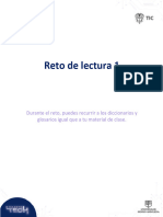 Reto de Lectura 1: Durante El Reto, Puedes Recurrir A Los Diccionarios y Glosarios Igual Que A Tu Material de Clase