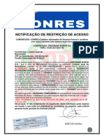 Notificação de Restrição de Acesso Conres Swedbank - Luciano José Do Nascimento