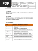 Procedimiento Mantenimiento de Compresora, Máquinas de Superficie Bomba