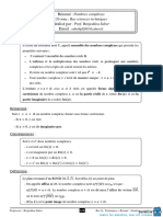 Cours Résumé Partie II CH 1 Et 2 Nombres Complexes 2016 2017 (MR Benjeddou Saber)