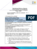 Guía de Actividades y Rúbrica de Evaluación - Paso 1 - Saberes Previos