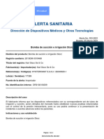 Alerta No - #053-2021 - Bomba de Succión e Irrigación Storz