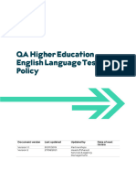 QAHE English Language Testing Policy