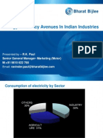 Energy Efficiency Avenues in Indian Industries: Presented by - R.K. Paul