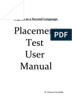 USER MANUAL English As A Second Language Placement Test