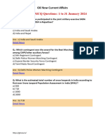 Monthly Current Affairs MCQ 1 To 31 January 2024 English