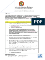 Pre Enrollment Procedure For NEW Graduate Students3