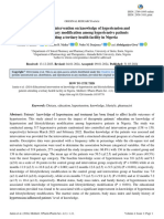 Educational Intervention On Knowledge of Hypertension and Lifestyle/dietary Modification Among Hypertensive Patients Attending A Tertiary Health Facility in Nigeria