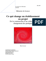 Ce Qui Change Un Etablissement en Projet