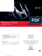 Honda Civic 2018 Warranty and Maintenance Maual