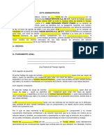 Acta Administrativa. - Formato