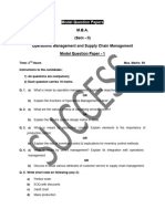 Model Question Papers of Operations