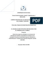 El Andamiaje Como Estrategia Metodológica para El Aprendizaje de La Química.