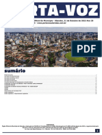 Sumário: Órgão Oficial Do Município - Uberaba, 31 de Outubro de 2023 Ano 28