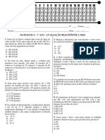 Avaliação Diagnóstica 2024 7º Ano MATEMÁTICA