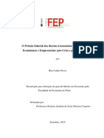 O Prémio Salarial Dos Recém-Licenciados em Ciências Económicas e Empresariais: Pós-Crise e Pós-Bolonha