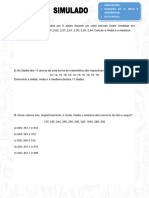 Simulado Matemática 8º Ano - Simulado Estatística, Equação Do 2º Grau, Inequação