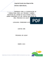 GAD Municipal Del Cantón San Felipe de Oña: Servicios Y Obras Públicas