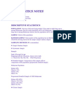 Biostatistics Notes: Descriptive Statistics